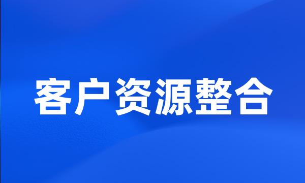 客户资源整合