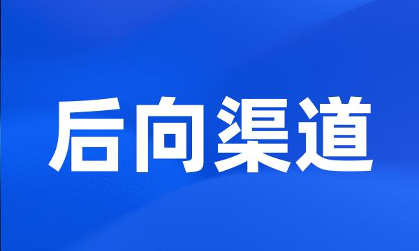 后向渠道