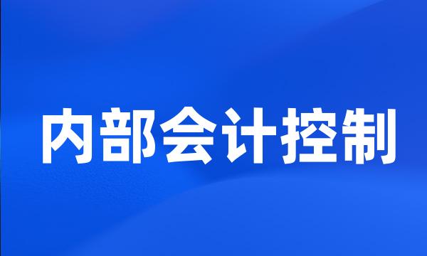 内部会计控制