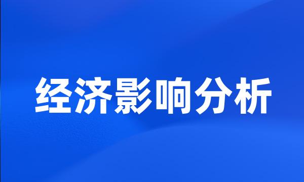 经济影响分析