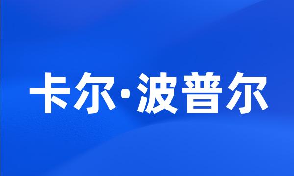 卡尔·波普尔