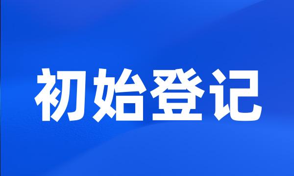 初始登记