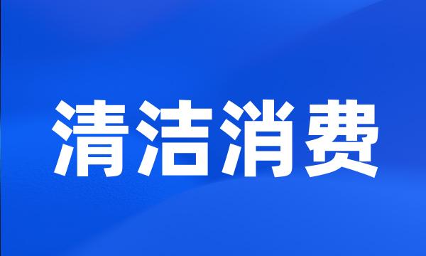 清洁消费