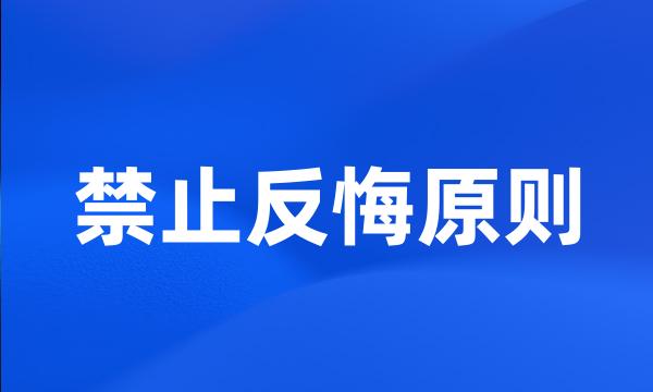 禁止反悔原则