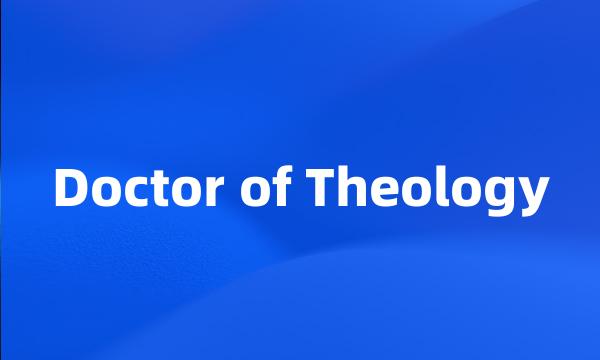 Doctor of Theology