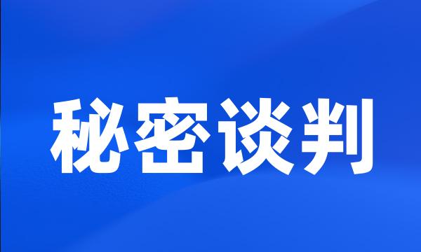 秘密谈判