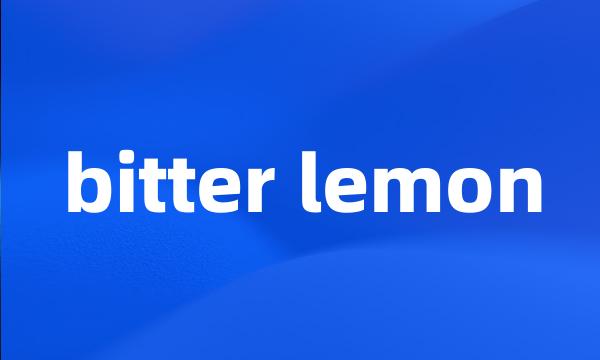 bitter lemon