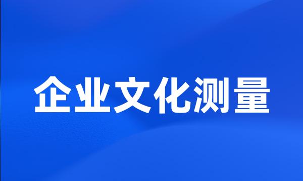 企业文化测量