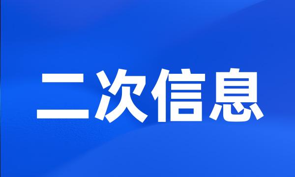 二次信息