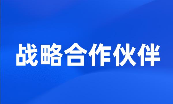 战略合作伙伴