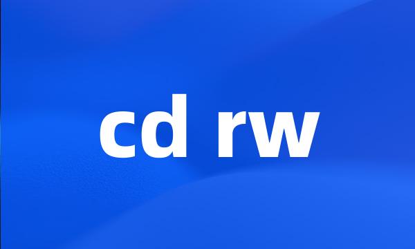 cd rw