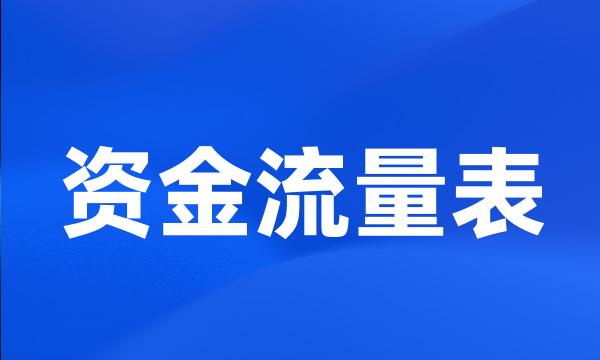 资金流量表