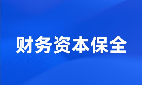 财务资本保全