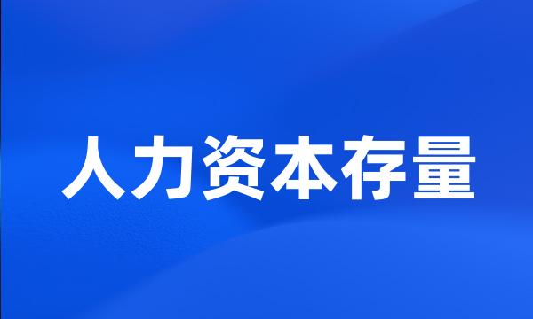 人力资本存量