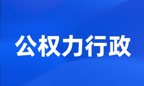 公权力行政