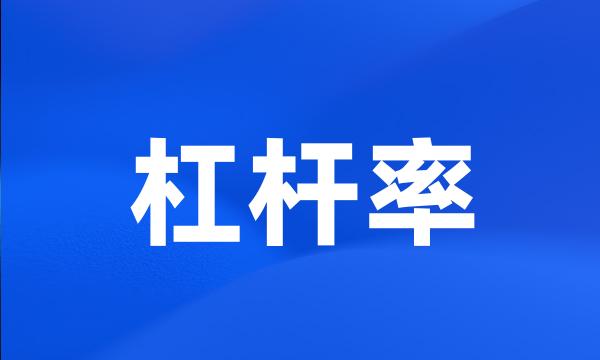 杠杆率