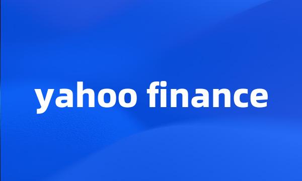 yahoo finance