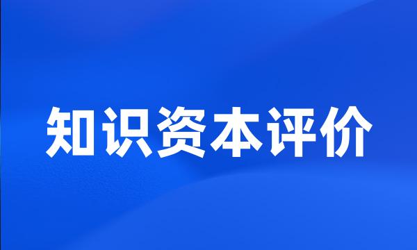 知识资本评价