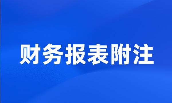 财务报表附注