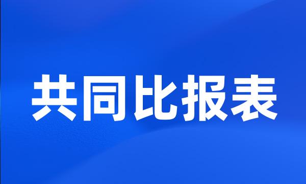 共同比报表