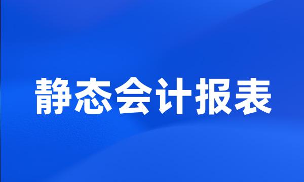 静态会计报表