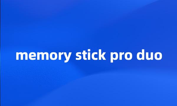 memory stick pro duo