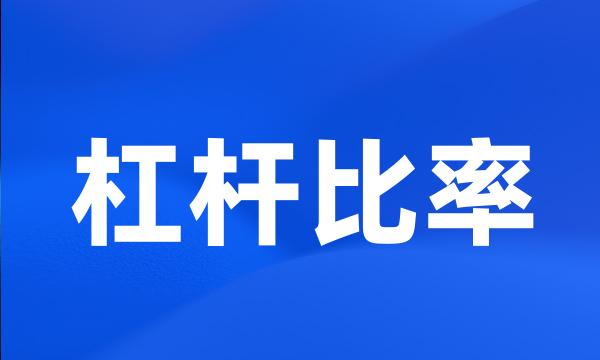 杠杆比率