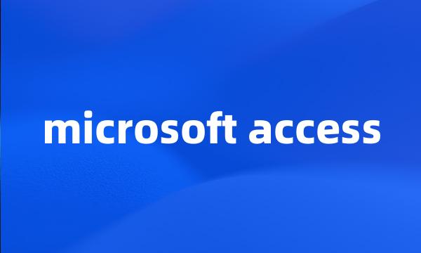 microsoft access