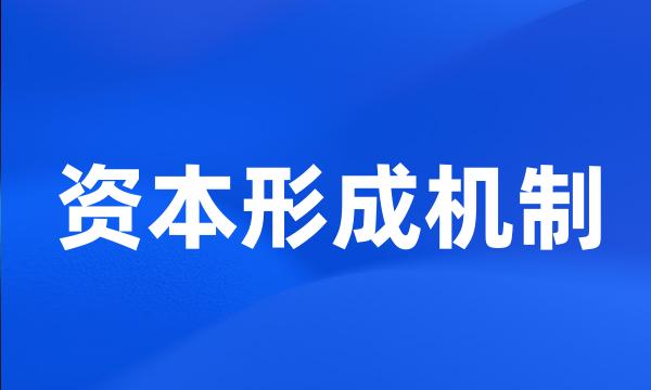 资本形成机制