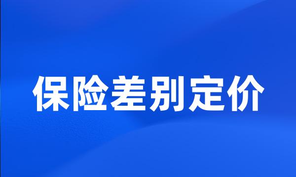 保险差别定价