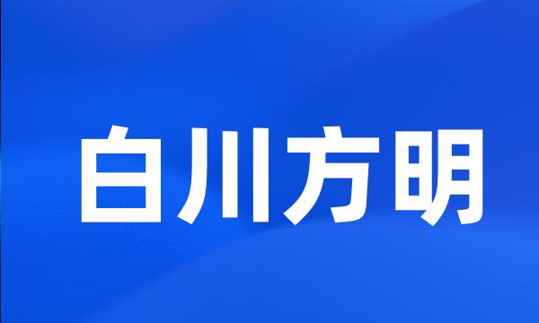 白川方明