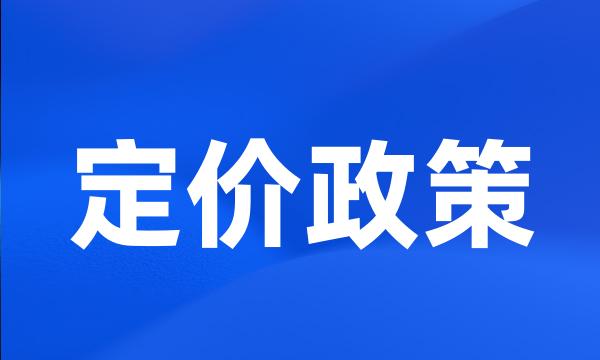 定价政策