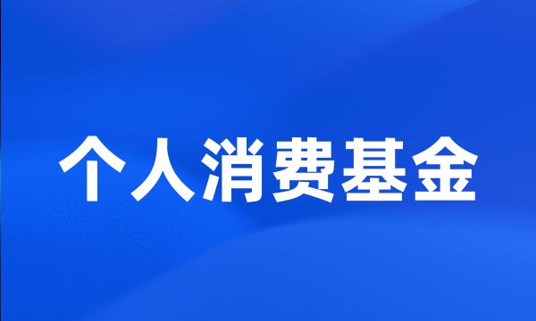 个人消费基金