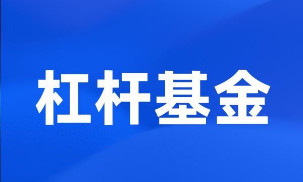 杠杆基金