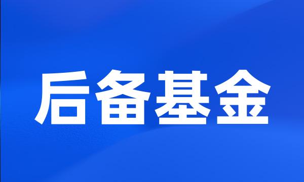 后备基金