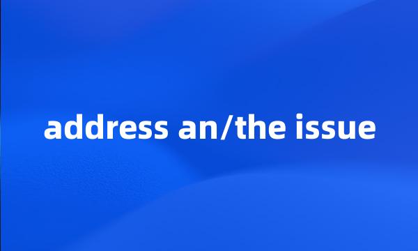 address an/the issue