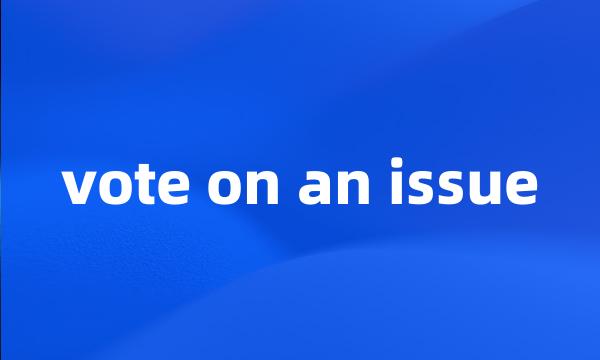 vote on an issue