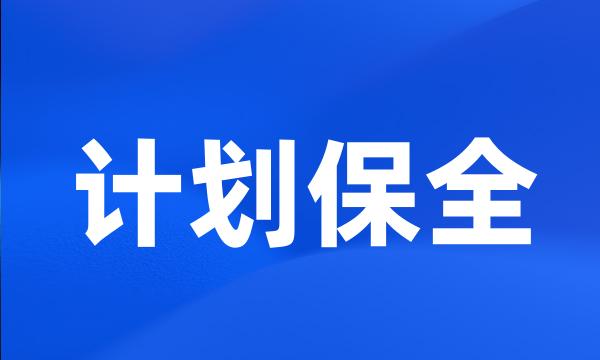 计划保全