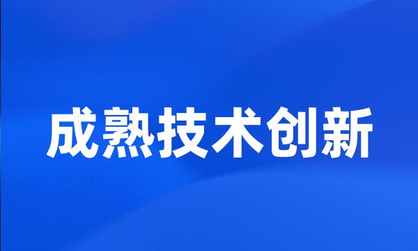 成熟技术创新