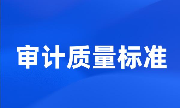 审计质量标准