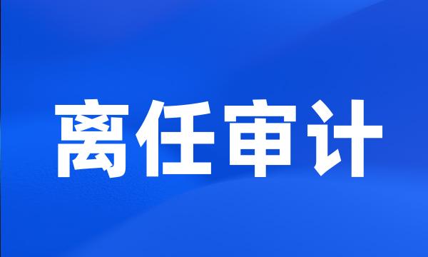 离任审计