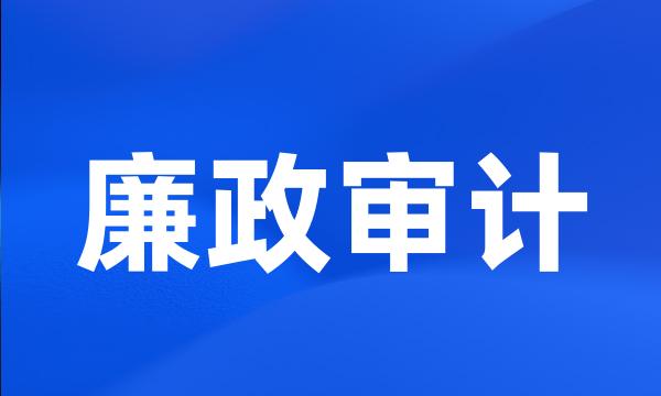 廉政审计