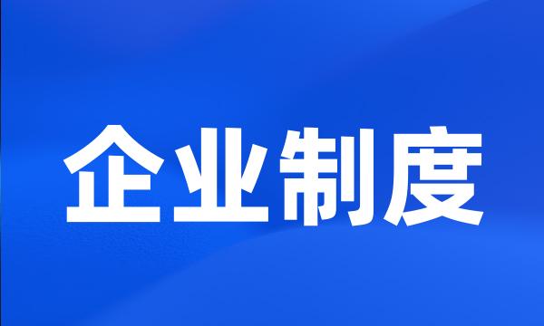 企业制度