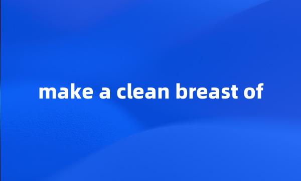 make a clean breast of