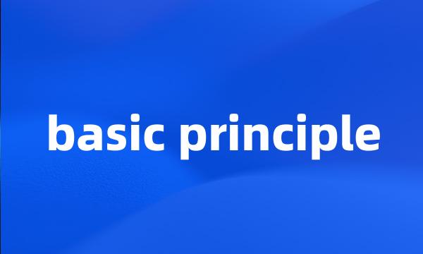 basic principle