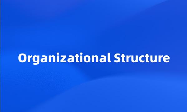 Organizational Structure