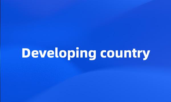 Developing country