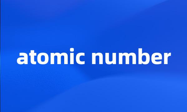 atomic number