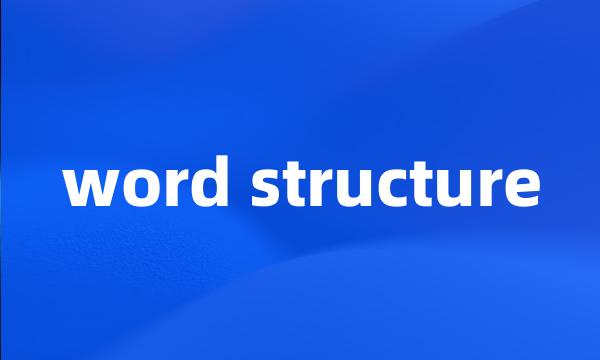 word structure