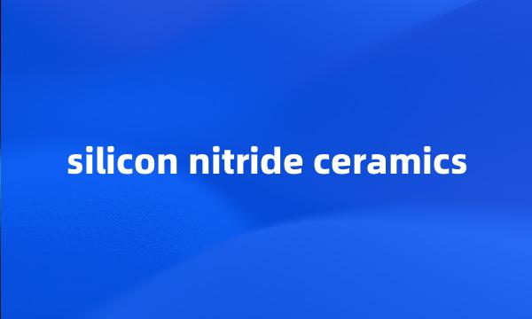 silicon nitride ceramics